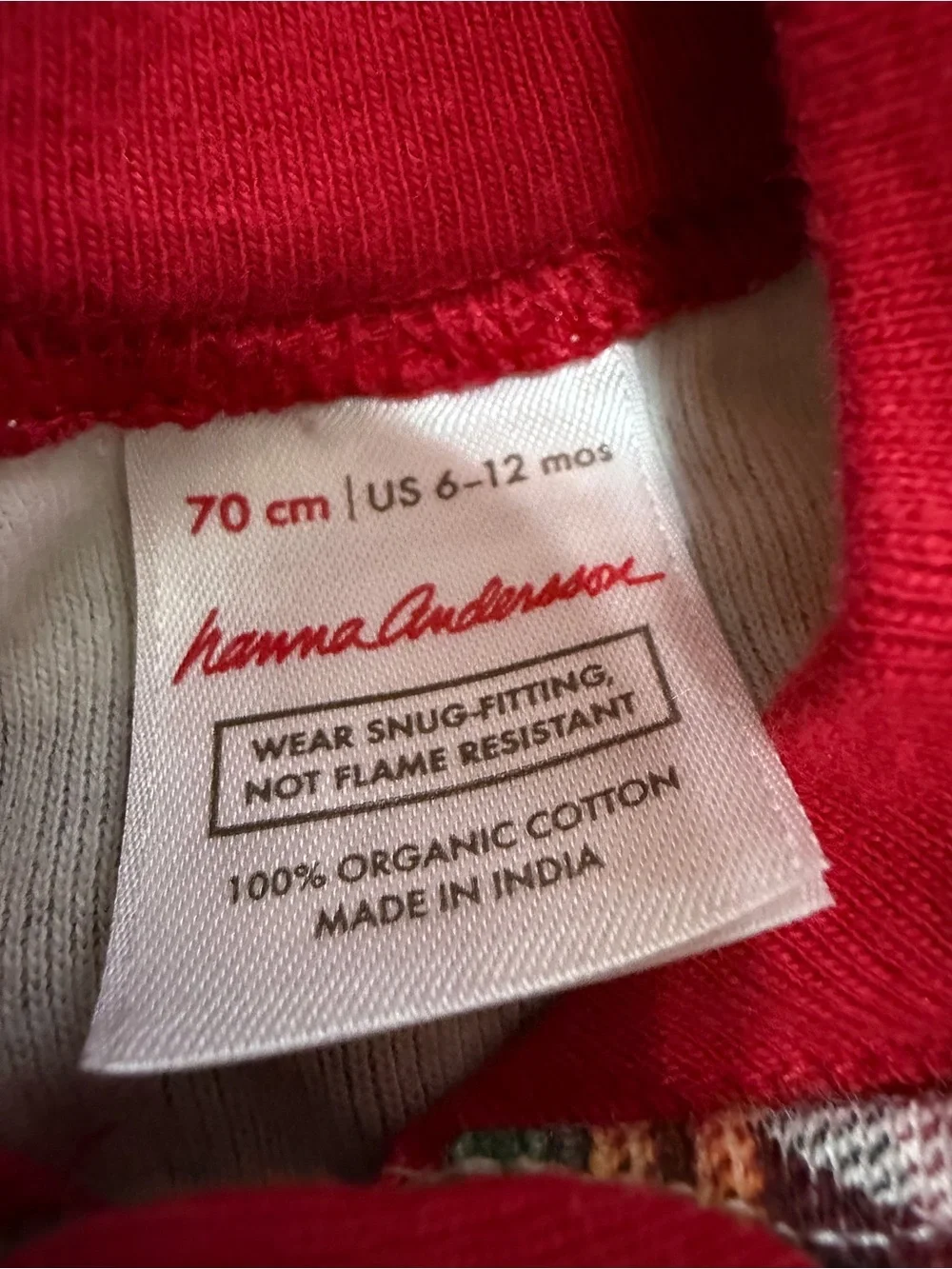 Hanna Andersson Baby Holiday Zip Sleeper Pajamas 6-12 Months